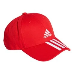 ADIDAS 3-Stripes Baseball Cap - Red, White
